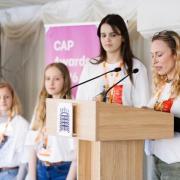 Jessica, Isla, Margarita and RGS welfare officer Caroline Hare