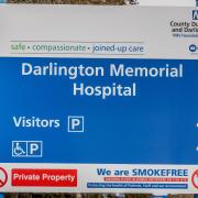 The Darlington Memorial Hospital sign