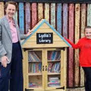 Lydia pictured with Darlington MP Lola McEvoy and her community library