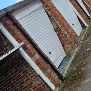 Police are investigating after several residential garages were damaged during an attempted burglary on Pounteys Close in Middleton St George.