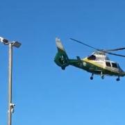 The air ambulance on the scene of the incident