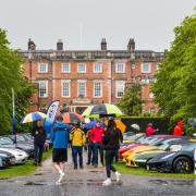 Display of classic Sports Cars against the backdrop of Newby Hall, near Ripon
