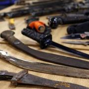Knives seized by police during a previous crackdown
