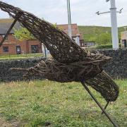 A new will sculpture of a swift at Dalton Park shopping centre