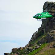 The airlift is part of ongoing restoration work at Roseberry Topping, where tonnes of stone and aggregate are being flown to hard-to-reach sections of the trail