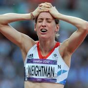 AGONY, THEN ECSTACY: Weightman appears dejected after her semi-final, but soon discovered she has qualified for the final