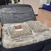 Case full of drugs seized by North East regional police agency in targeted arrest of suspected smuggler at airport in Liverpool