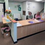 Left, chief officer Karyn Ainsley and receptionist Theresa Ellis in the Meadow Well Connected community centre's current reception area