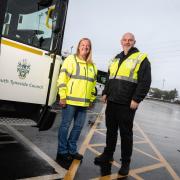 South Tyneside Council’s Deputy Leader and Lead Member for Finance and Resources, Cllr Susan Sybenga with Dave Pickersgill, Technical Director of Howarth Litchfield at the Middlefields Depot