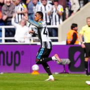 Jacob Ramsey celebrates after scoring Newcastle United's equaliser against Bournemouth