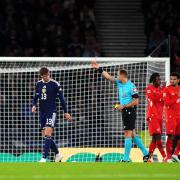 Scotland’s Jack Hendry was sent off early on (Andrew Milligan/PA)