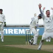 BRIGHT PROSPECT: Ben Stokes (right) celebrates taking a wicket – his all-round skills will be important to Durham this season