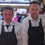 FAMILY BUSINESS: Nigel Fenwick, right, and Nick Fenwick, in the covered market, Darlington