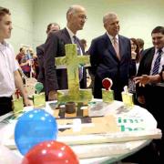 The Duke of York visits the QE Sixth Form Centre in Darlington to see a hovercraft building project