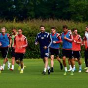 ON THE RUN: Middlesbrough players running on their first day back of pre-season