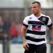 HALF CENTURY: Stephen Thompson last week scored his 50th Darlington goal in his 100th game for the club