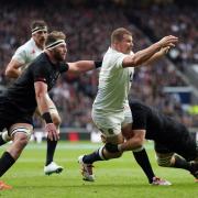 DOUBTFUL: England’s Dylan Hartley, pictured playing against New Zealand last week, suffered a head injury