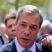 Nigel Farage is mobbed by media and supporters during a campaign visit to Buckinghamshire.