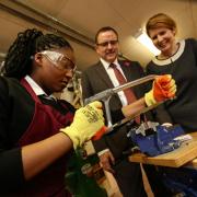 MPs Jenny Chapman and Phil Wilson visit the new engineering classroom at Hurworth School. Pictured is student Felicity Nkomo	Picture: TOM BANKS