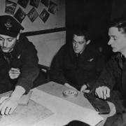 From left, war heroes, Pat Brophy, Jim Kelly, Art de Breyne (pilot) pictured a few months before they were shot down