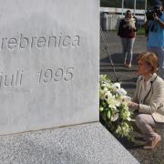 Scotland's First Minister Nicola Sturgeon as she lays flowers during a visit to Srebrenica in Bosnia, where she paid her respects to the thousands of men and boys killed in the 1995 genocide. Picture: Remembering Srebrenica/PA Wire