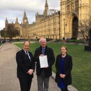 Kevin Hollinrake MP, Peter Lawrence and Susannah Drury, Policy Director of Missing People at Westminster
