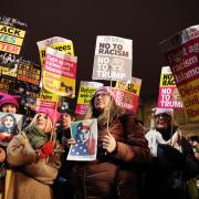 Campaigners in Edinburgh protesting against new US President Donald Trump. Picture: Andrew Milligan / PA Wire