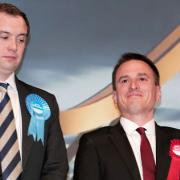 Labour MP Dr Paul Williams, right, after winning the Stockton South seat