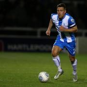 Carl Magnay in action for Hartlepool United.
