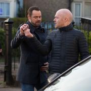 Jay tries to calm Max in EastEnders