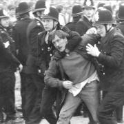 Miners fight with police in N Yorkshire