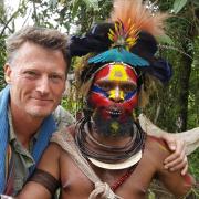 Benedict Allen with friend Howard, who was from the Hewa people