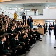 Tony Blair visits Sedgefield Community College he is pictured during a Q&A Picture: SARAH CALDECOTT