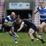 Darlington Mowen Park's Chris McTurk in action during the National Division 1 match between Darlington Mowden Park and Old Albanians at the Northern Echo Arena, Darlington on Saturday 27th January 2018. (Credit: Mark Fletcher | Shutter