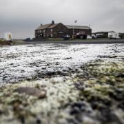 Ground frost near the Tan Hill Inn in the Yorkshire Dales as amber warnings alerting people to heavy snow and ice have been issued for the north of England and Midlands. Picture: PA