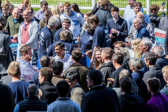 The Northern Echo: Rishi Sunak launches the Conservative Party tour bus at Redcar racecourse. The Northern Echo: Rishi Sunak launches the Conservative Party tour bus at Redcar racecourse.