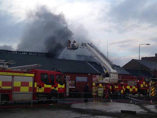 The scene of the blaze in Stanley, County Durham