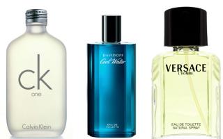 (Left) Calvin Klein CK One EDT (middle) Davidoff Cool Water EDT and (right) Versace L'Homme EDT (The Fragrance Shop/Canva)