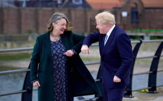 Jill Mortimer pictured with former PM Boris Johnson in Hartlepool.