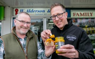 Darlington butcher Nigel Anderson has teamed up with Andrew Calder from Calder's Kitchen for National Pie Week where customers get a jar of piccalilli for every four pies bought