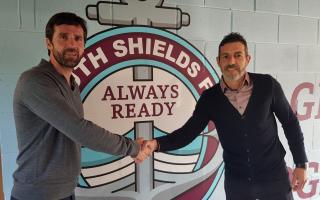 South Shields boss Julio Arca (right) and his new assistant manager Tommy Miller