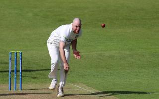 Durham's Ben Raine bowls in his side's win over Yorkshire