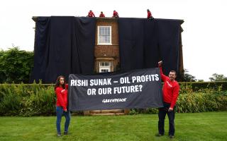 Climate protestors draped Rishi Sunak's North Yorkshire mansion in 