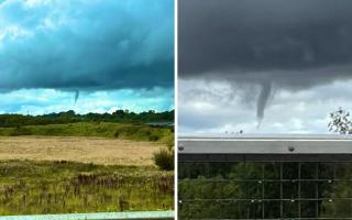 The rare phenomenon, which has been branded a funnel cloud, spotted near Harrogate, was seen by passers-by on Tuesday (August 29) just up from the A1 Motorway.