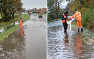 Flooded roads in County Durham on Thursday (November 2)