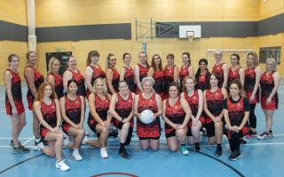 Members of Thornaby Netball Club in their new kits