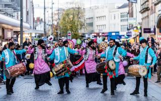 As part of this year's Indian festival, the Diwali lantern parade started at 4pm in the town centre