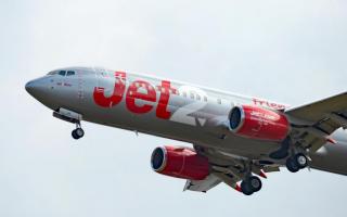 A Jet2 plane in the sky