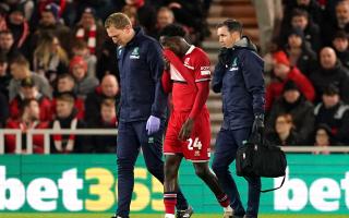 Alex Bangura suffered an injury in the first half of Middlesbrough's Carabao Cup win over Chelsea