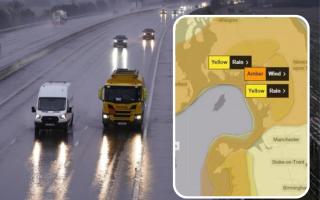 National Highways have issued an Amber Severe Weather alert for gales in the North East, Yorkshire, South West, East Midlands, West Midlands, and North West regions of the country from Sunday (January 21)